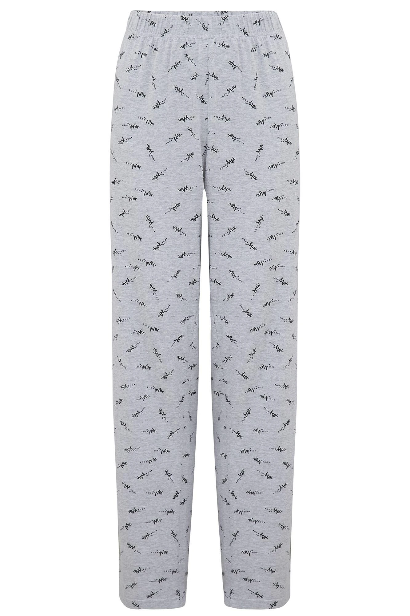 Pour Moi Logo Print Cotton Jersey Pyjama Set - Black/Grey 8 Pour Moi Logo Print Cotton Jersey Pyjama Set - Black/Grey - Image 8