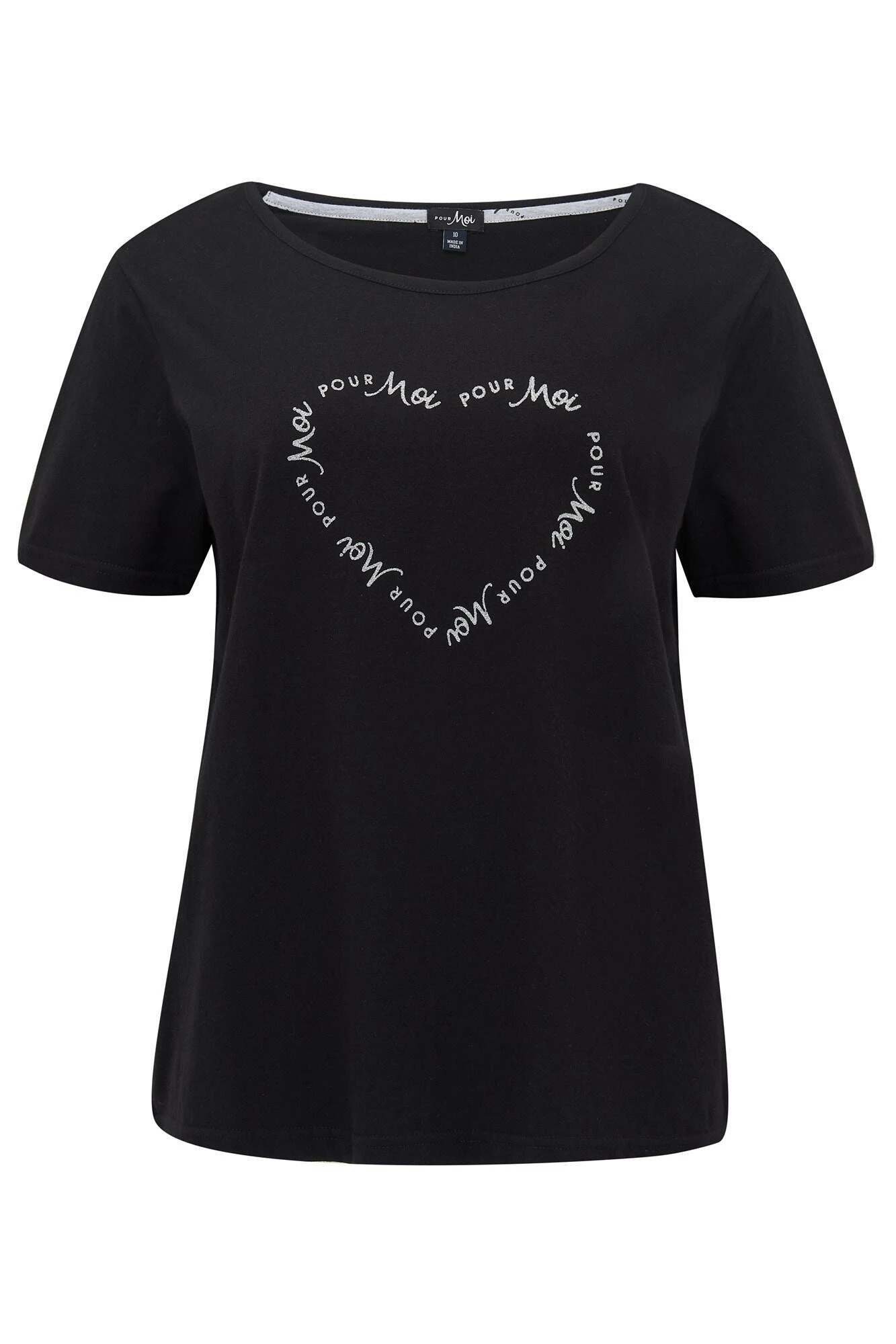 Pour Moi Logo Print Cotton Jersey Pyjama Set - Black/Grey 6 Pour Moi Logo Print Cotton Jersey Pyjama Set - Black/Grey - Image 6