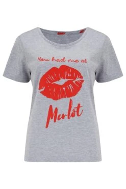 Pour Moi You Had Me At Merlot Cotton Jersey Pyjama Set - Grey/Grey -Cheap Clozi Vibe Store 266134 20220419103100