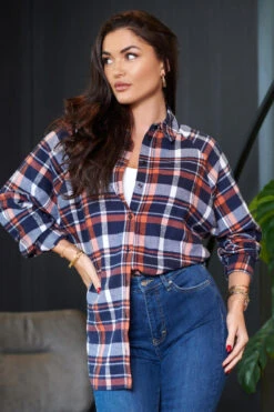 Pour Moi Remi Woven Check Boyfriend Shirt - Navy/Orange 14 Pour Moi Remi Woven Check Boyfriend Shirt - Navy/Orange -Cheap Clozi Vibe Store 266377 20221006125600