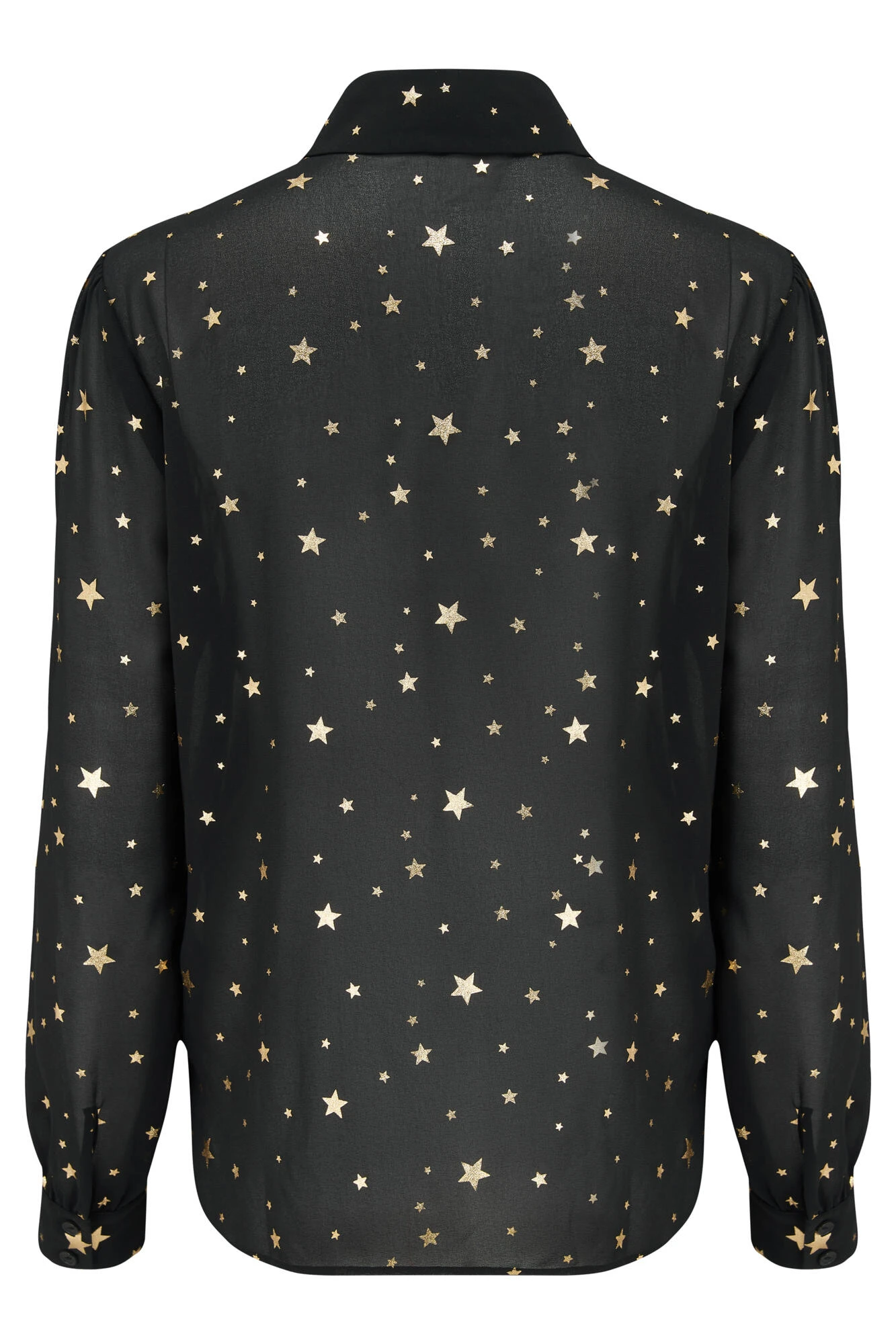 Pour Moi Natalya Chiffon Shirt - Black/Gold 6 Pour Moi Natalya Chiffon Shirt - Black/Gold - Image 6