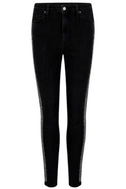 Pour Moi Alexa Diamante Trim Skinny Jeans - Black -Cheap Clozi Vibe Store 266469 20211215100300