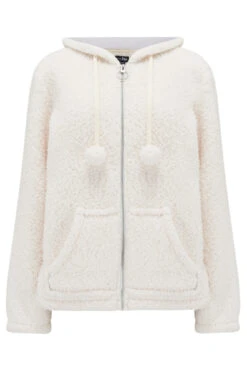 Pour Moi Cosy Borg Dressing Gown Hoodie - Ivory -Cheap Clozi Vibe Store 266509 20211126092200