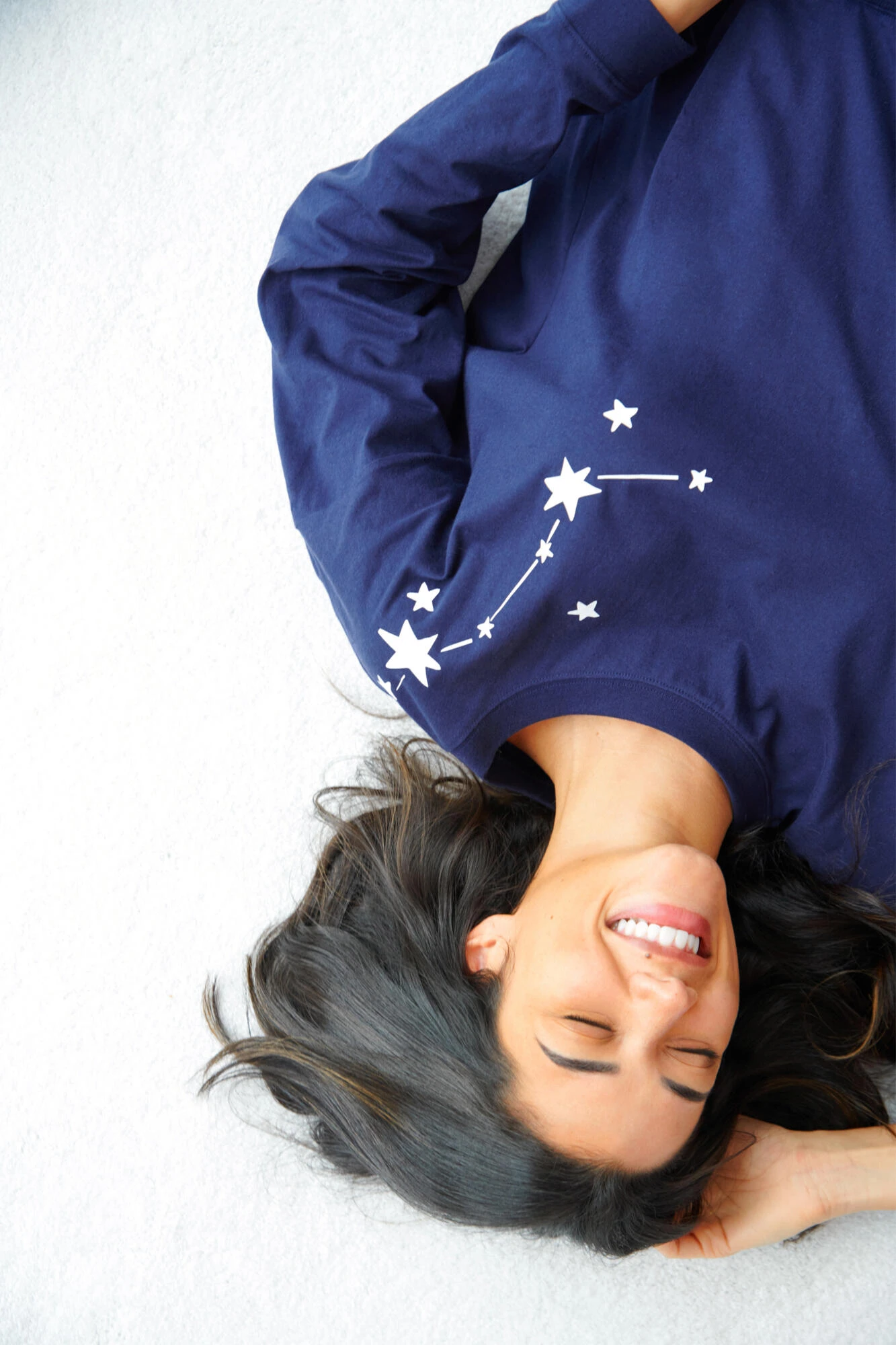 Pour Moi Star Print Jersey Jogger Pyjama Set - Navy/Ivory 2 Pour Moi Star Print Jersey Jogger Pyjama Set - Navy/Ivory - Image 2