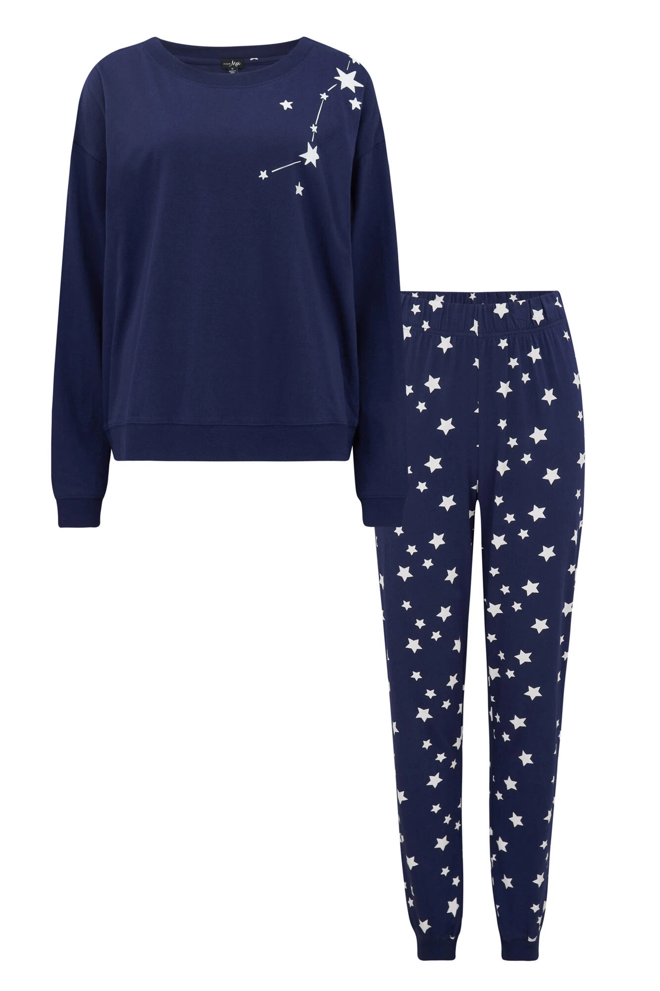 Pour Moi Star Print Jersey Jogger Pyjama Set - Navy/Ivory 5 Pour Moi Star Print Jersey Jogger Pyjama Set - Navy/Ivory - Image 5