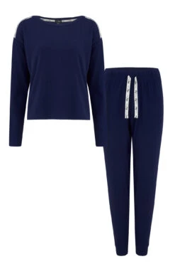 Pour Moi Rib Jersey Lounge Co-Ord Set - Navy -Cheap Clozi Vibe Store 266695 20211021161800