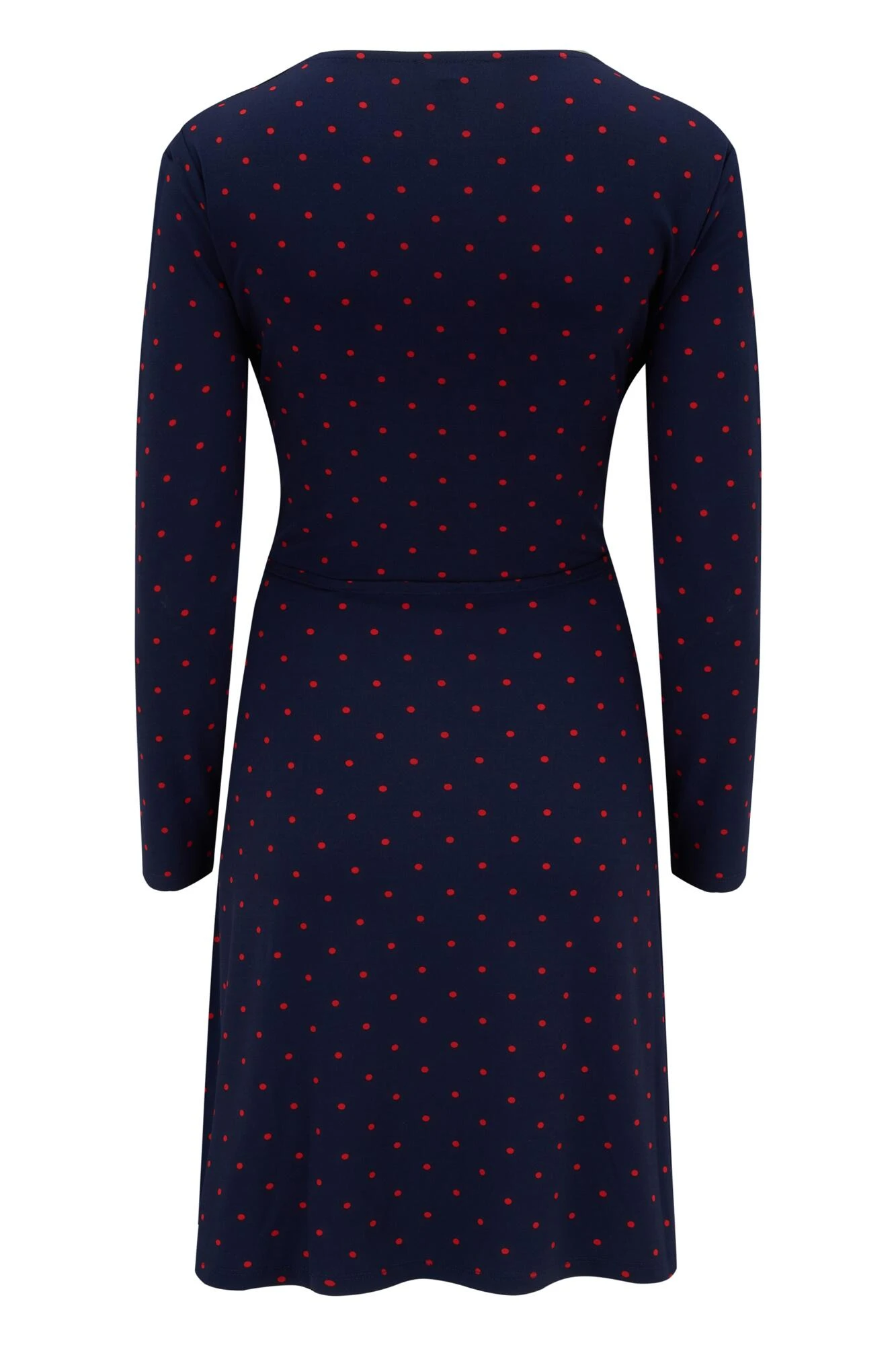 Pour Moi Bella Slinky Jersey Long Sleeve Tea Dress - Navy/Red 6 Pour Moi Bella Slinky Jersey Long Sleeve Tea Dress - Navy/Red - Image 6