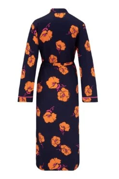 Pour Moi Luxe Woven Twill Longline Gown - Navy/Orange Floral -Cheap Clozi Vibe Store 273296 20220412125500