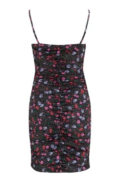 Pour Moi Elena Stretch Satin Bodycon Mini Dress - Black Ditsy -Cheap Clozi Vibe Store 279949 20220712111400