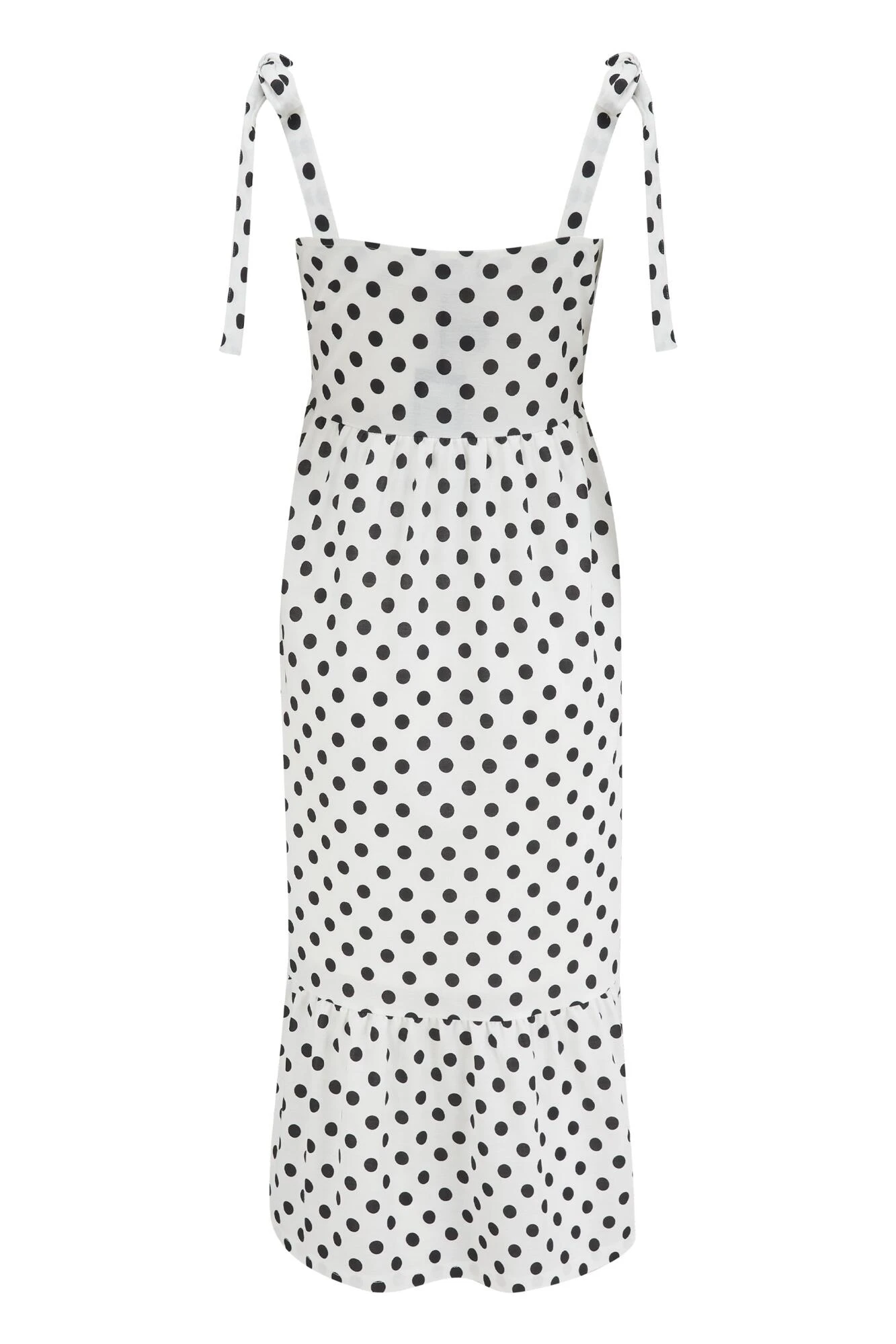 Pour Moi Laura Pique Tie Strap Tiered Midi Dress - White/Black 7 Pour Moi Laura Pique Tie Strap Tiered Midi Dress - White/Black - Image 7