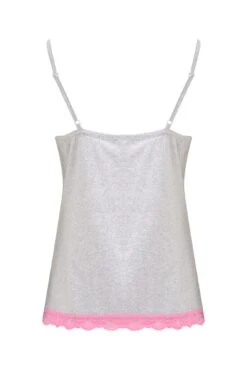 Pour Moi Lace Trim Jersey Cami And Cotton Gingham Short Pyjama - Pink/Lime -Cheap Clozi Vibe Store 282257 20220412141700