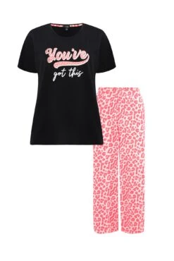 Pour Moi You've Got This Cotton Jersey Cropped Trouser Pyjama Set - Red Leopard -Cheap Clozi Vibe Store 282292 20220412144000
