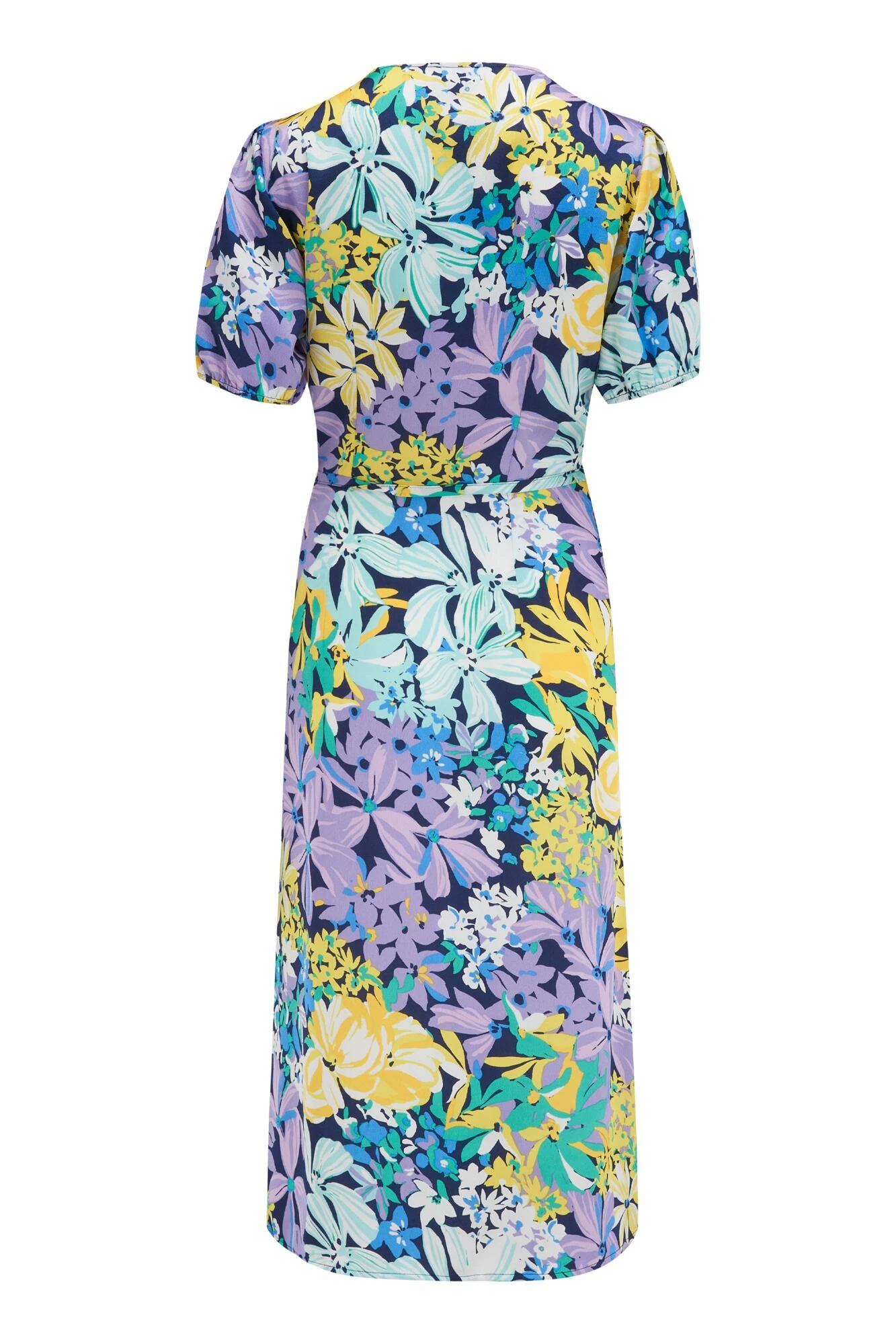 Pour Moi Margot Woven Satin Midi Tea Dress - Blue Floral 5 Pour Moi Margot Woven Satin Midi Tea Dress - Blue Floral - Image 5