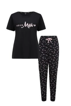 Pour Moi Logo Cotton Jersey Pyjama Set - Black/Pink 13 Pour Moi Logo Cotton Jersey Pyjama Set - Black/Pink -Cheap Clozi Vibe Store 282669 20220413165300