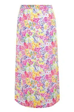 Pour Moi Margot Satin Woven Ruche Front Midi Skirt - Multi -Cheap Clozi Vibe Store 282876 20230224121400