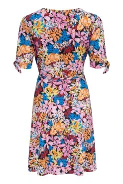 Pour Moi Bella Slinky Stretch Tie Sleeve Tea Dress - Multi -Cheap Clozi Vibe Store 283667 20230124132500