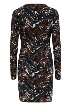 Pour Moi Bryony Slinky Stretch Jersey Wrap Mini Dress - Black/Brown -Cheap Clozi Vibe Store 284406 20230601163800