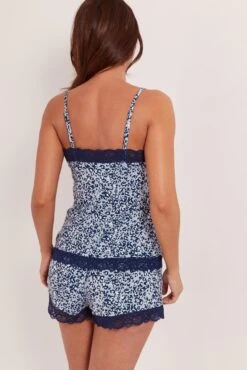 Pour Moi Sofa Loves Lace Jersey Cami And Short PJ Set - Blue/Navy -Cheap Clozi Vibe Store 287833 20220610161300