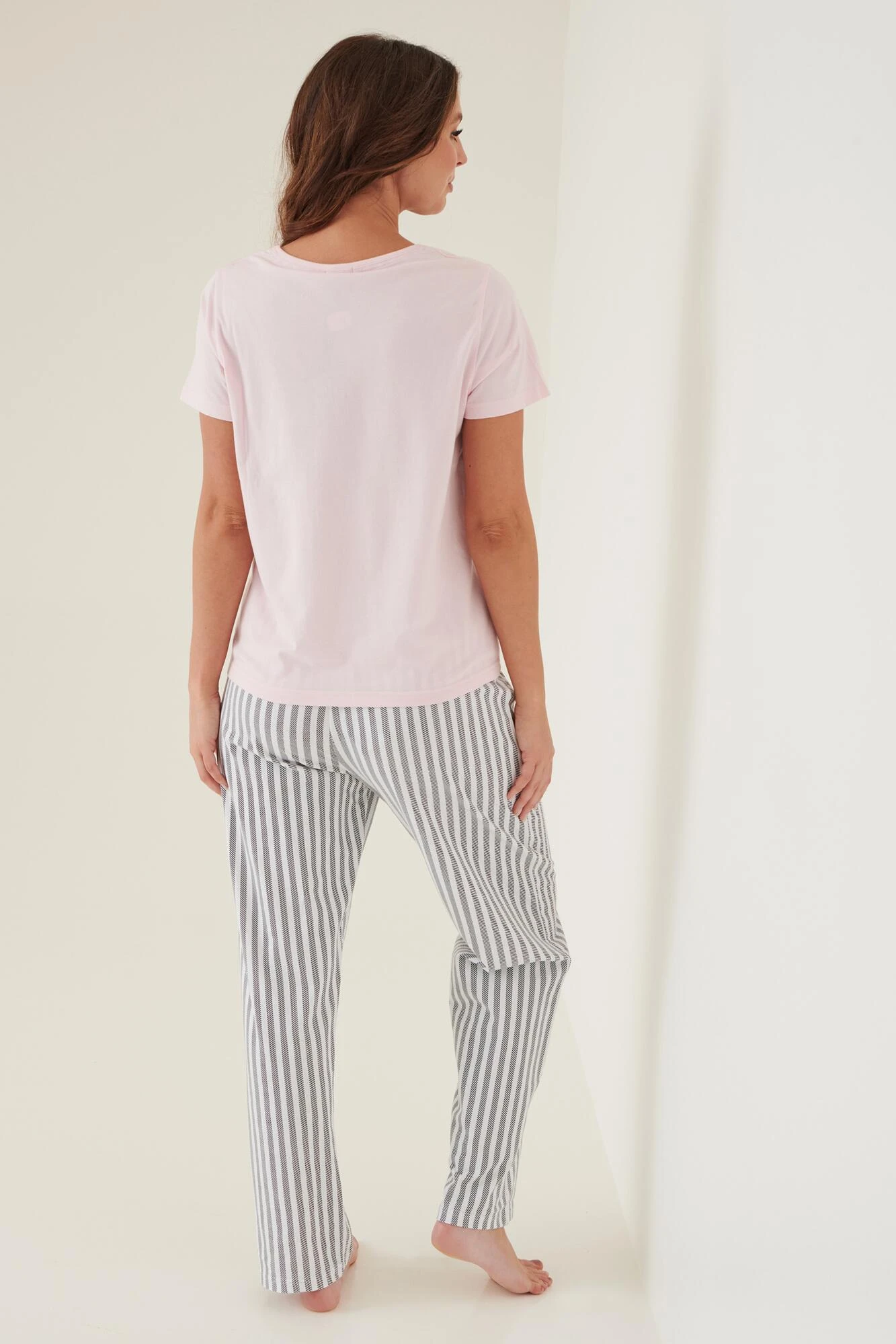 Pour Moi Good Vibes Cotton Jersey Pyjama Set - Pink/Black 5 Pour Moi Good Vibes Cotton Jersey Pyjama Set - Pink/Black - Image 5