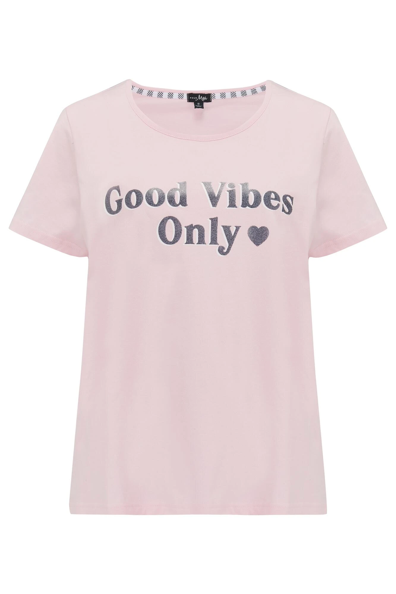 Pour Moi Good Vibes Cotton Jersey Pyjama Set - Pink/Black 7 Pour Moi Good Vibes Cotton Jersey Pyjama Set - Pink/Black - Image 7