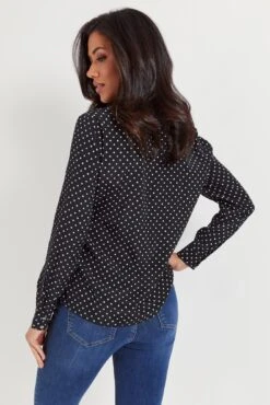 Pour Moi Kelly Woven Viscose Shirt - Black Spot -Cheap Clozi Vibe Store 289288 20230210164200