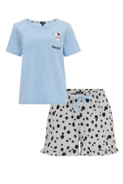 Pour Moi Pawfect Cotton Jersey Short Pyjama Set - Blue -Cheap Clozi Vibe Store 289300 20221114164700