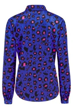 Pour Moi Millie Satin Woven Shirt - Cobalt Leopard -Cheap Clozi Vibe Store 289989 20221208100100