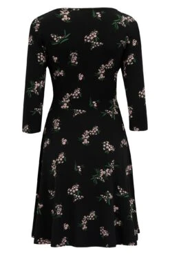 Pour Moi Blair Slinky Jersey Tie Waist Dress - Black Floral -Cheap Clozi Vibe Store 290051 20221004162900