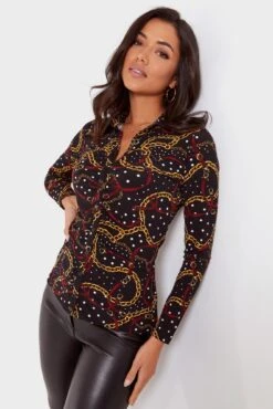 Pour Moi Brooke Jersey Ruched Front Shirt - Black Gold 12 Pour Moi Brooke Jersey Ruched Front Shirt - Black Gold -Cheap Clozi Vibe Store 290104 20221006102800