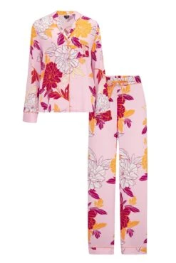 Pour Moi Luxe Woven Pyjama - Pink Floral -Cheap Clozi Vibe Store 290279 20230324174100