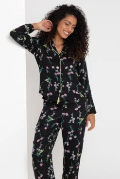 Pour Moi Luxe Woven Pyjama - Black Floral -Cheap Clozi Vibe Store 290330 20221114141100