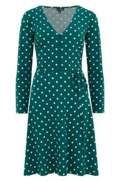 Pour Moi Bella Slinky Jersey Long Sleeve Tea Dress - Forest/White 14 Pour Moi Bella Slinky Jersey Long Sleeve Tea Dress - Forest/White -Cheap Clozi Vibe Store 290454 20221005091300