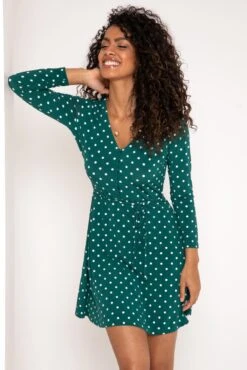 Pour Moi Bella Slinky Jersey Long Sleeve Tea Dress - Forest/White 12 Pour Moi Bella Slinky Jersey Long Sleeve Tea Dress - Forest/White -Cheap Clozi Vibe Store 290455 20221005091300