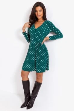 Pour Moi Bella Slinky Jersey Long Sleeve Tea Dress - Forest/White 13 Pour Moi Bella Slinky Jersey Long Sleeve Tea Dress - Forest/White -Cheap Clozi Vibe Store 290456 20221005091300