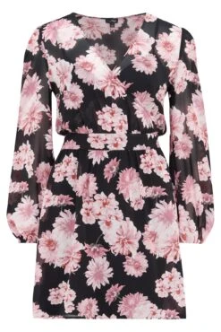 Pour Moi Natalya Chiffon Puff Sleeve Dress - Black Floral 14 Pour Moi Natalya Chiffon Puff Sleeve Dress - Black Floral -Cheap Clozi Vibe Store 291347 20221005120500