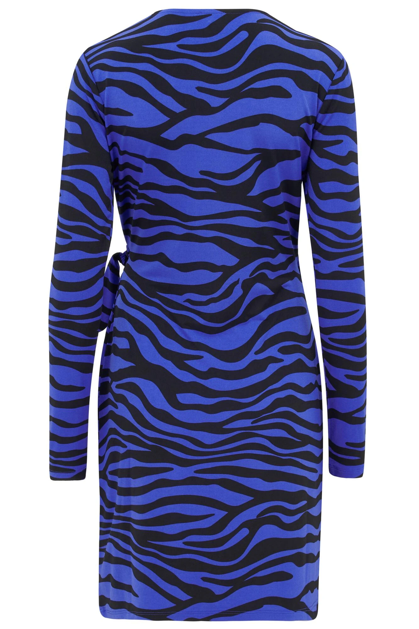 Pour Moi Bryony Slinky Stretch Jersey Wrap Mini Dress - Blue/Black 6 Pour Moi Bryony Slinky Stretch Jersey Wrap Mini Dress - Blue/Black - Image 6