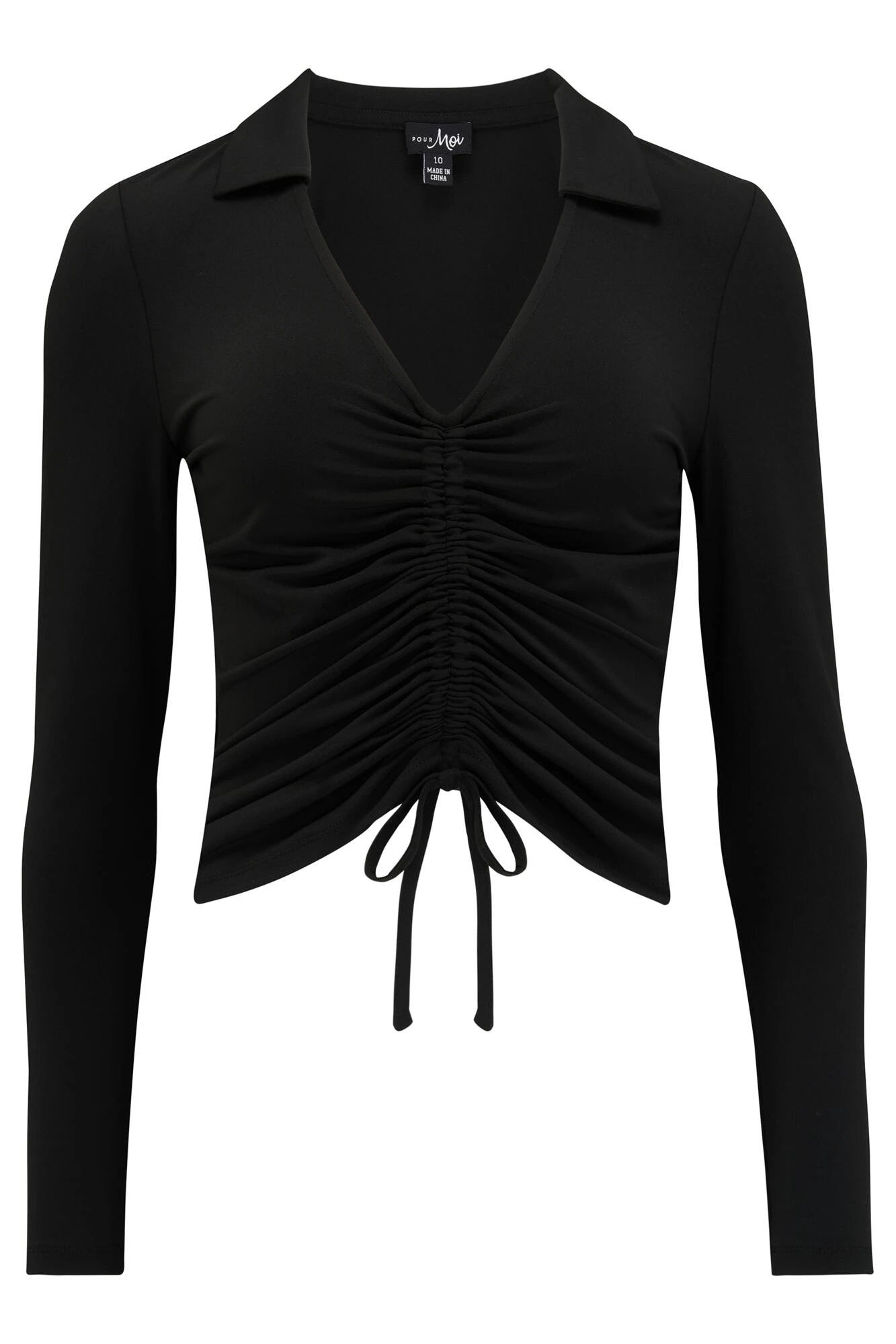 Pour Moi Lana Ruche Front Slinky Jersey Top - Black 7 Pour Moi Lana Ruche Front Slinky Jersey Top - Black - Image 7