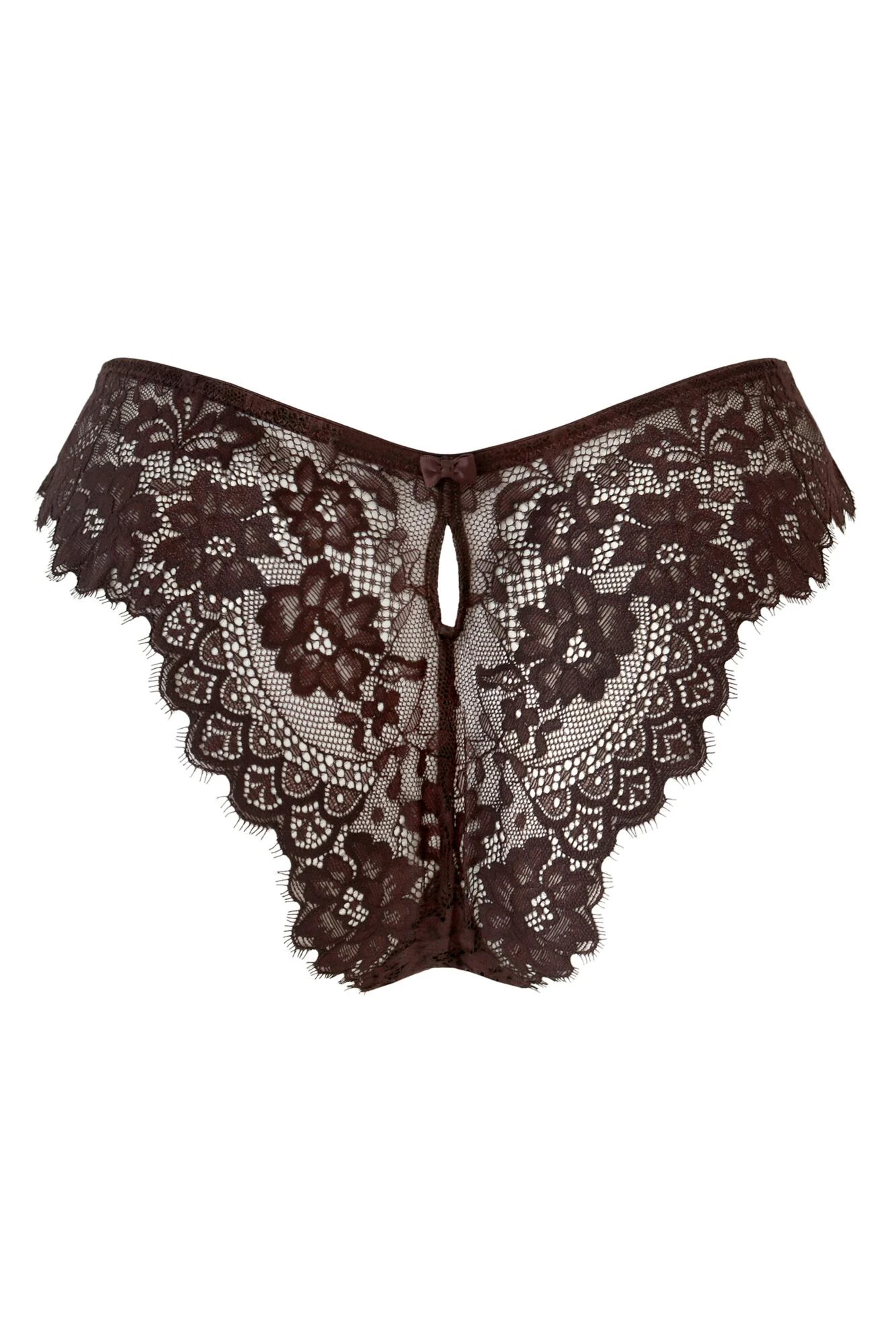 Pour Moi India Eyelash Lace V-Shape Brief - Chocolate 4 Pour Moi India Eyelash Lace V-Shape Brief - Chocolate - Image 4