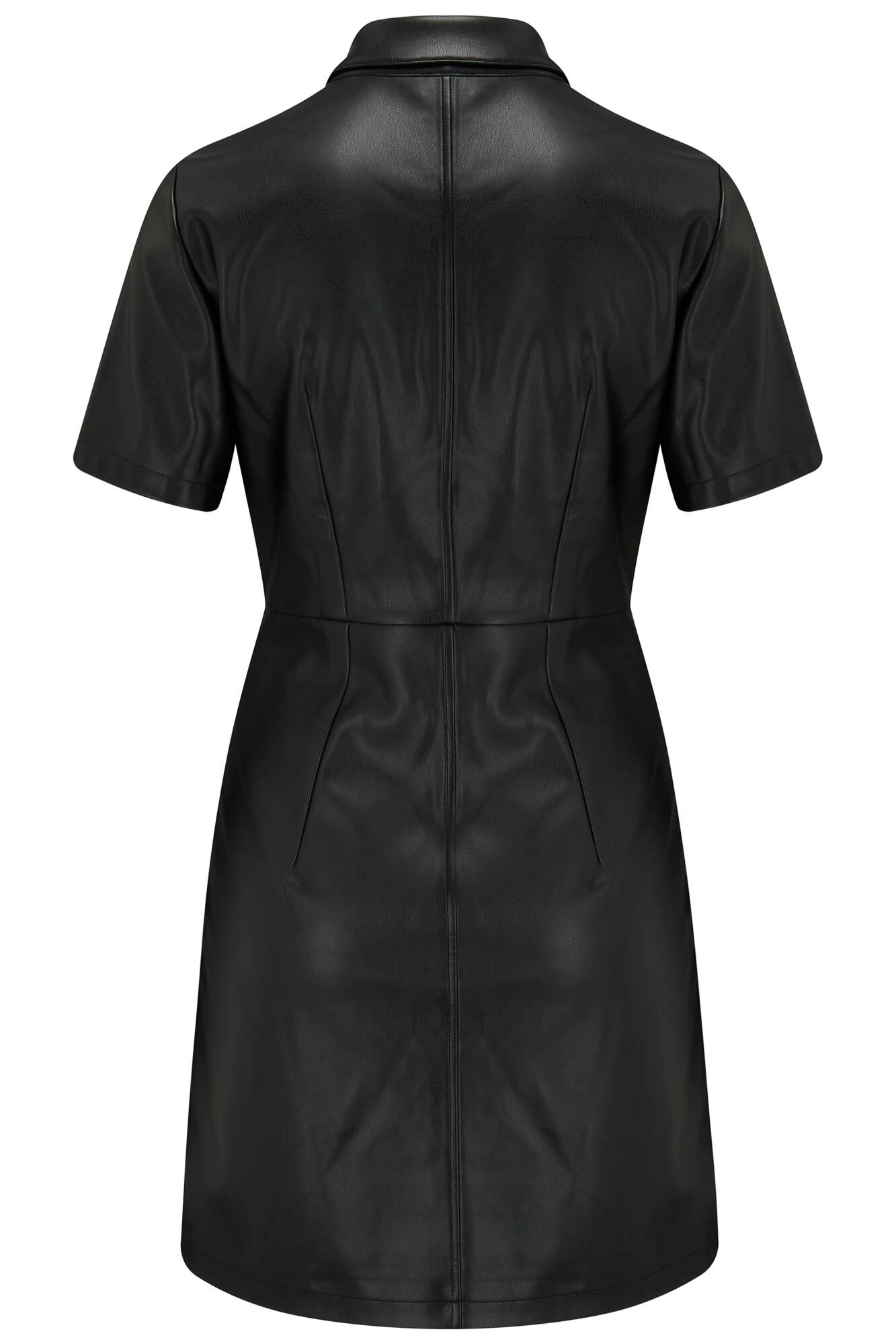 Pour Moi Ella Faux Leather Zip Through Mini Dress - Black 7 Pour Moi Ella Faux Leather Zip Through Mini Dress - Black - Image 7