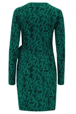 Pour Moi Bryony Slinky Stretch Jersey Wrap Mini Dress - Green/Black -Cheap Clozi Vibe Store 293226 20230601163600