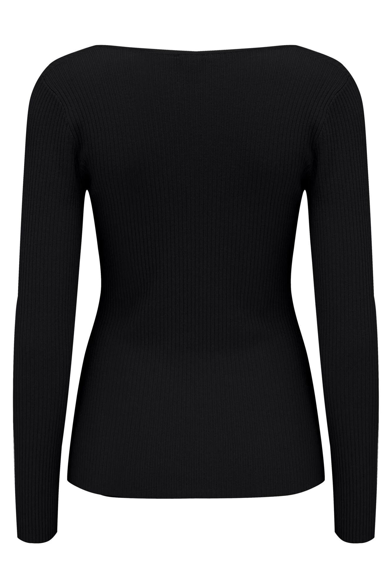 Pour Moi Sasha Rib Knit Square Neck Top With LENZING™ ECOVERO™ Viscose - Black 7 Pour Moi Sasha Rib Knit Square Neck Top With LENZING™ ECOVERO™ Viscose - Black - Image 7