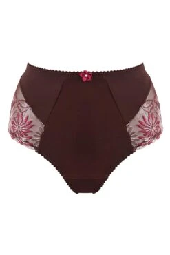 Pour Moi St Tropez High Waist Deep Brief - Chocolate/Red -Cheap Clozi Vibe Store 294094 20230329154200