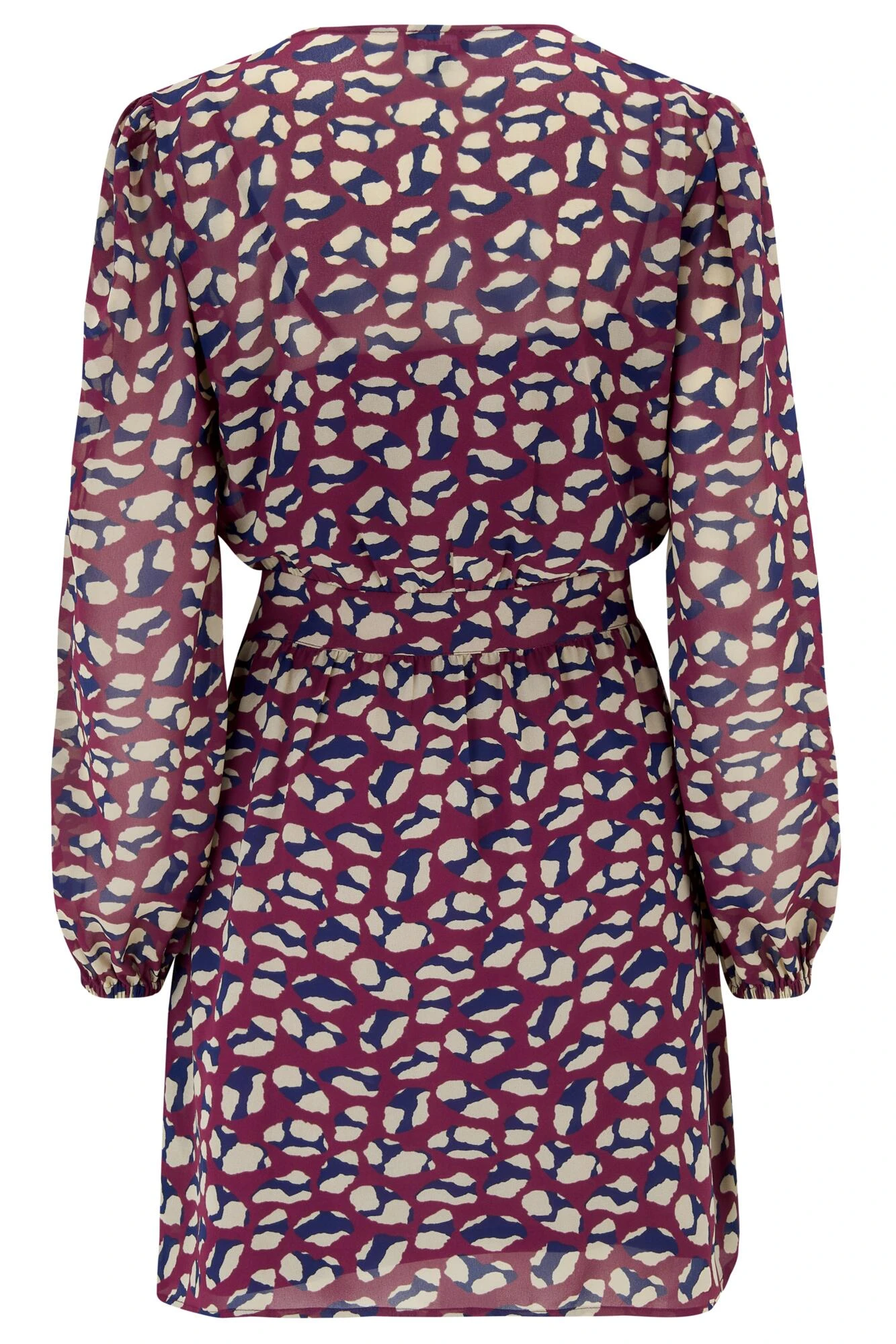 Pour Moi Natalya Chiffon Puff Sleeve Dress - Plum 7 Pour Moi Natalya Chiffon Puff Sleeve Dress - Plum - Image 7