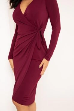 Pour Moi Bryony Slinky Jersey Midi Dress - Berry -Cheap Clozi Vibe Store 295113 20221007161500