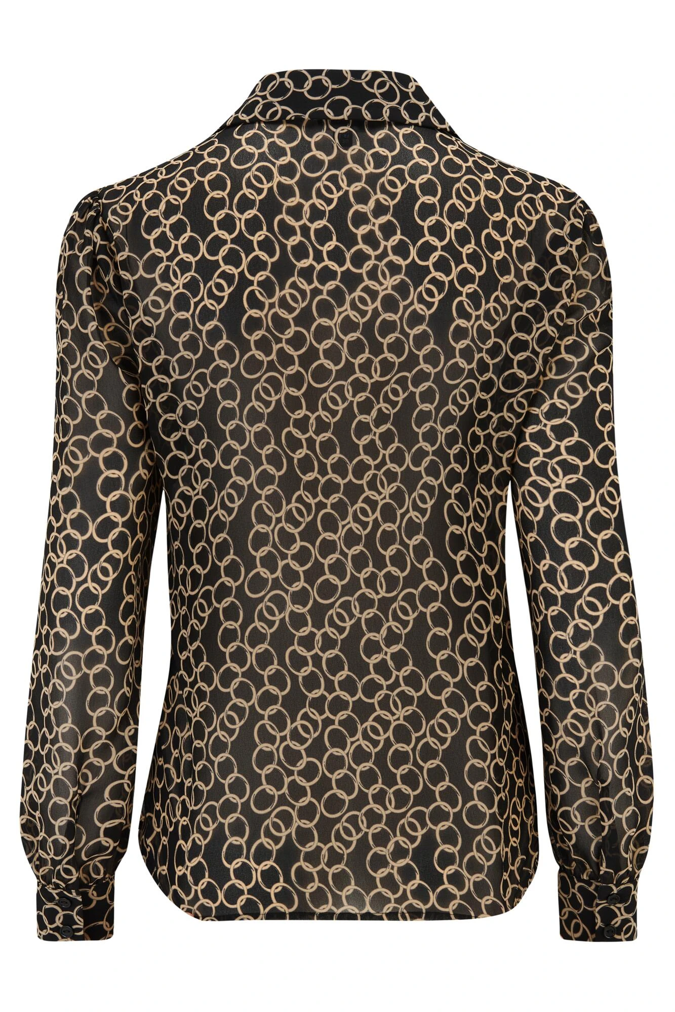 Pour Moi Natalya Chiffon Shirt - Black/Gold Chain 4 Pour Moi Natalya Chiffon Shirt - Black/Gold Chain - Image 4