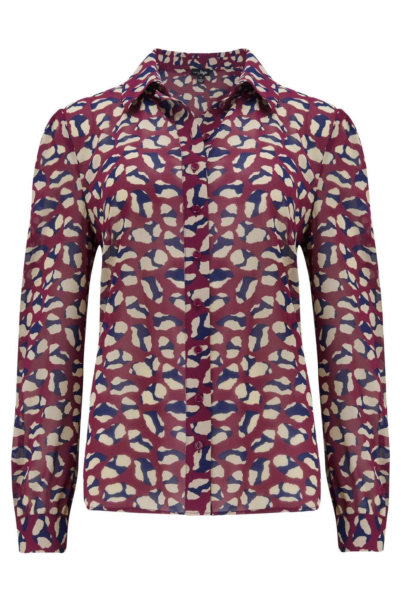 Pour Moi Natalya Chiffon Shirt - Plum 5 Pour Moi Natalya Chiffon Shirt - Plum - Image 5