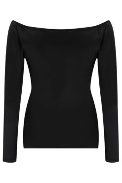 Pour Moi Adele Off Shoulder Shine Jersey Long Sleeve Wrap Top - Black -Cheap Clozi Vibe Store 295169 20220831160900