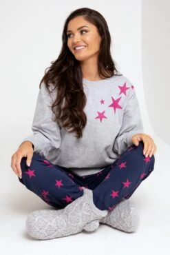 Pour Moi Star Print Jersey Jogger Pyjama Set - Navy/Pink 10 Pour Moi Star Print Jersey Jogger Pyjama Set - Navy/Pink -Cheap Clozi Vibe Store 295288 20230328082900