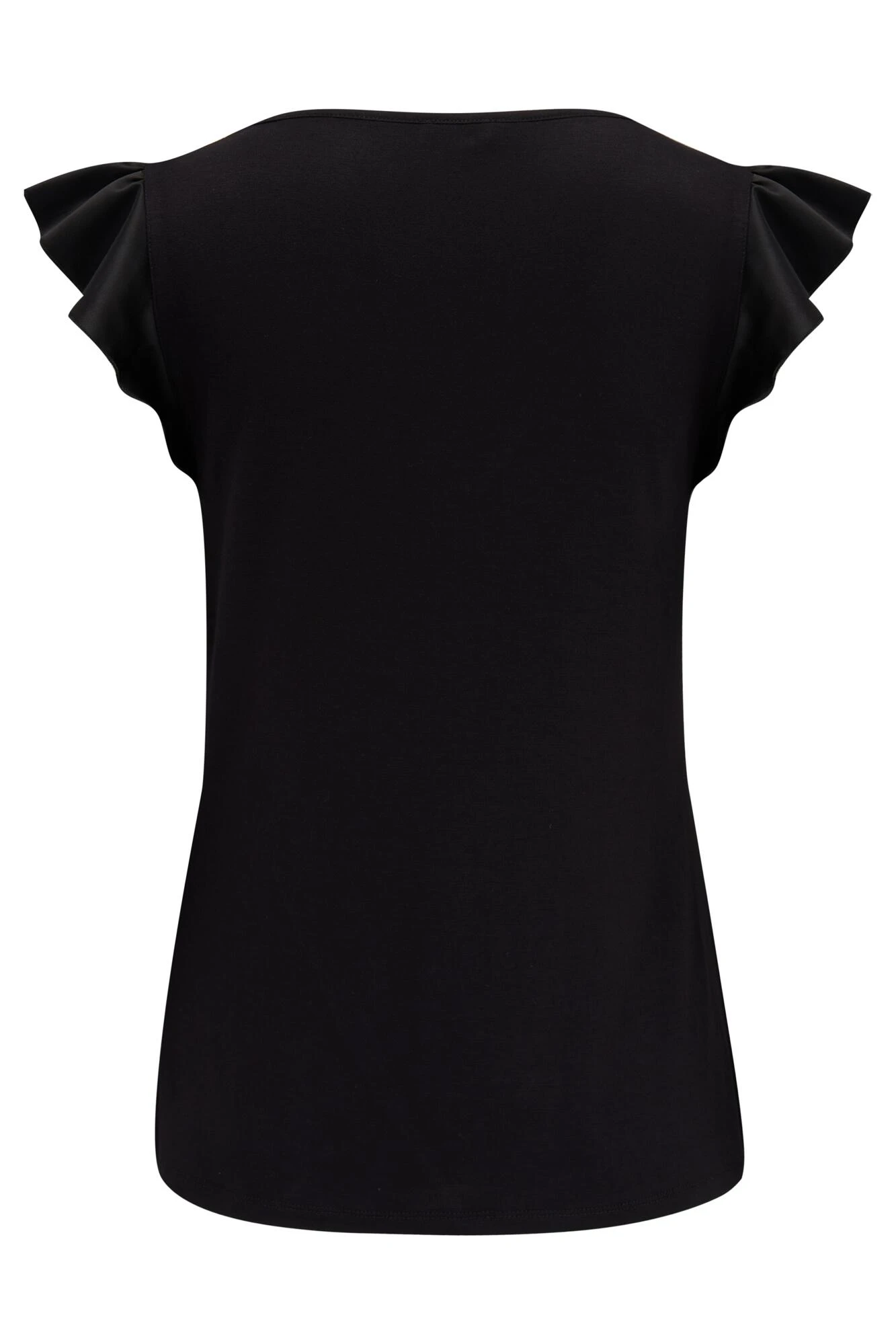 Pour Moi Jersey And Satin Mix Frill Pyjama Set - Black 6 Pour Moi Jersey And Satin Mix Frill Pyjama Set - Black - Image 6