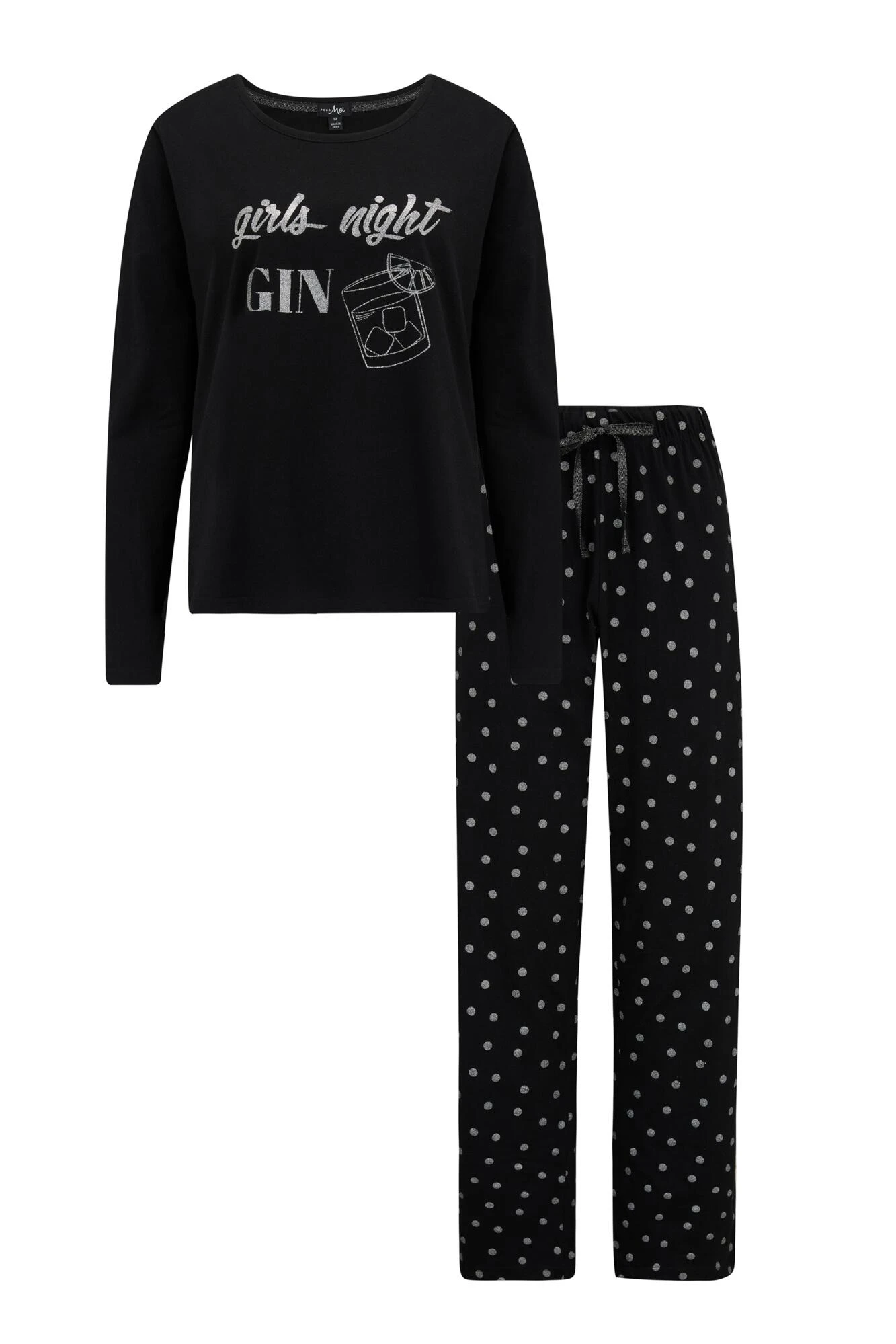 Pour Moi Girls Night Gin Cotton Jersey Pyjama Set - Black 6 Pour Moi Girls Night Gin Cotton Jersey Pyjama Set - Black - Image 6